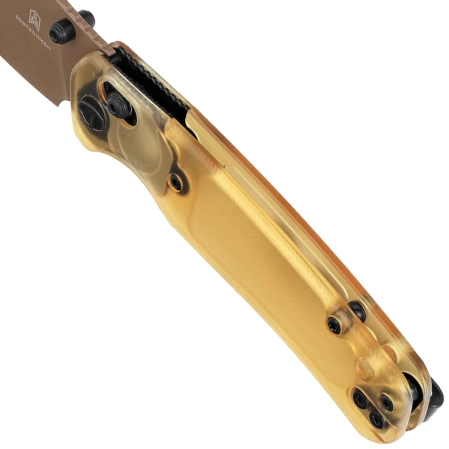 Bestechman Cicada's Wing Knife Bead Blasted Ultem, Gold Painted 10Cr15MoV (BMK06D)