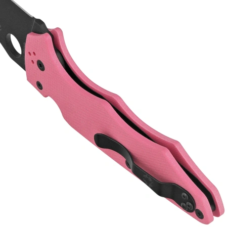 Spyderco Yojumbo Sprint Run Knife Pink G10, Black DLC CPM S30V by Michael Janich (C253GPNBK)