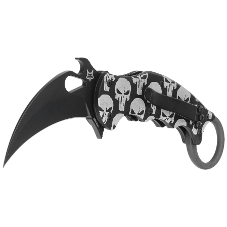 Nóż składany Fox The Skull Karambit Black Aluminium, Black N690Co (FX-599 ALB-5)