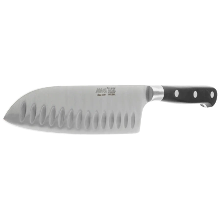 Nóż kuchenny MAM Santoku Granton Edge Black Polimer, Polished X30Cr13 (66903)