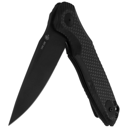 Spartan Blades Poros Knife Black G10/Carbon Fiber, Black TiN CPM 154CM by Curtis Iovito (SFBL11CF)