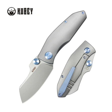 Nóż składany Kubey Monsterdog Gray Titanium, Sandblasted M390 by Dmitry Osarenko (KB285F)