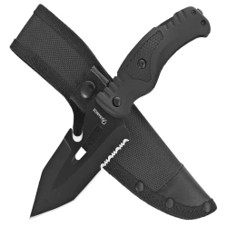 Nóż skladany Martinez Albainox 2-in-1 Tactical Black Rubberized Fiber, Black 3Cr13Mov (32316)