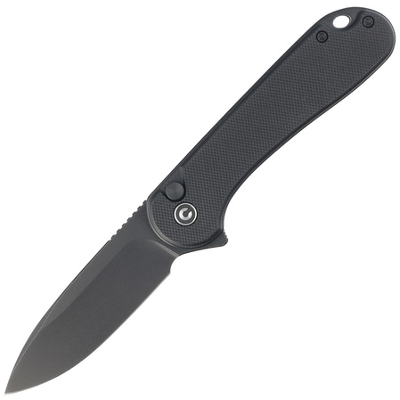 Civivi Button Lock Elementum II Knife Black G10, Black Stonewashed Nitro-V (C18062P-1)