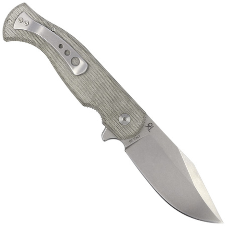 Nóż składany Fox Eastwood Tiger OD Green Canvas Micarta, Stonewashed D2 by Gudy Van Poppel (FX-524 G)