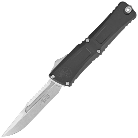 Microtech Combat Troodon Gen III Interceptor Signature OTF Knife Black Aluminum, Stonewashed M390MK by Tony Marfione (1217-10S)