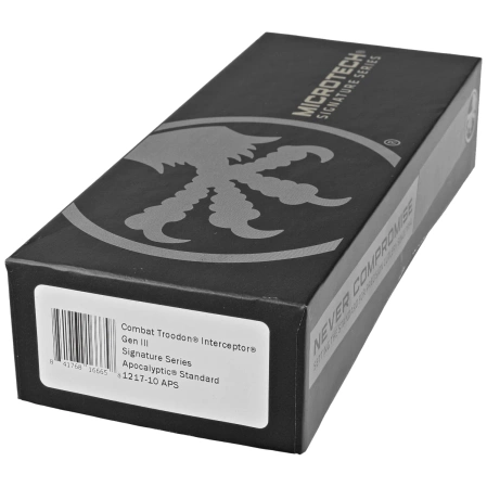 Nóż automatyczny OTF Microtech Combat Troodon Gen III Interceptor Signature Black Aluminium, Apocalyptic M390MK by Tony Marfione (1217-10APS)