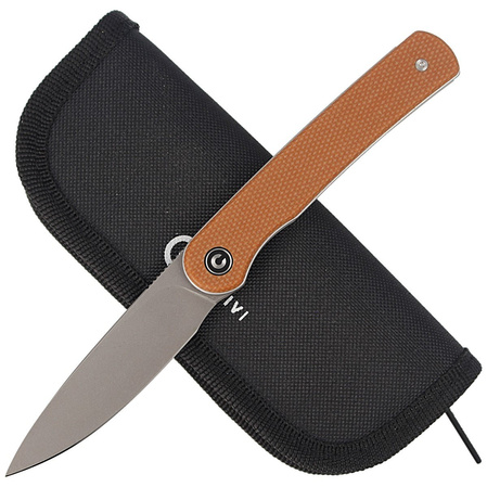 Nóż składany CIVIVI Stylum Brown Micarta, Gray Stonewashed by Ferrum Forge Knife Works (C20010B-A)