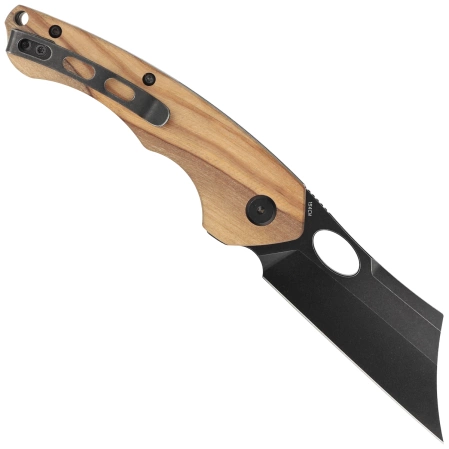 Bestech Knife Skirmish Natural Olivewood, Black Stonewashed 154CM (BL06C)