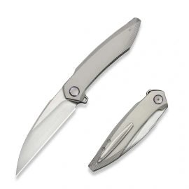 WeKnife Fluxor Knife Gray Titanium, Hand Rubbed Satin M390 (WE23071-2)