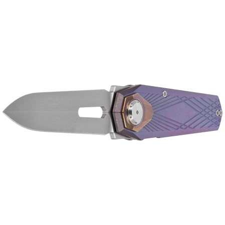Remette RT-Infinite Power Knife Grilled Blue Titanium, Hand Grinding Pearlescent M390 (RTIP-G)