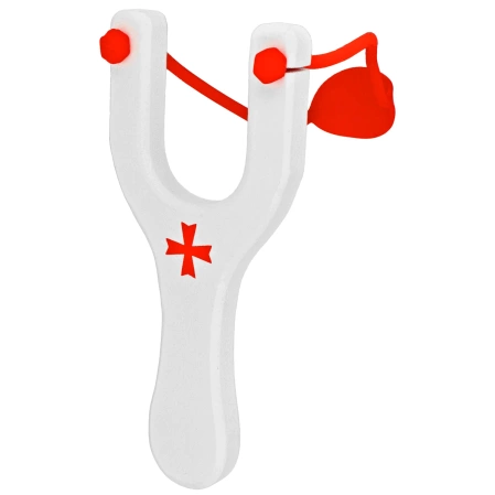 Tole 10 Imperial Templar Cross Slingshot White Wood, Red Band (49026)