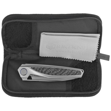 Rike Knife Baidi S Titanium/Carbon Fiber, Bead Blasted M390 (RK-Baidi-S-P/BCF)