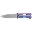 Nóż motylkowy Third Decor Habitat Balisong Rainbow Titanium Stainless Steel, Satin 420 (K2920W)