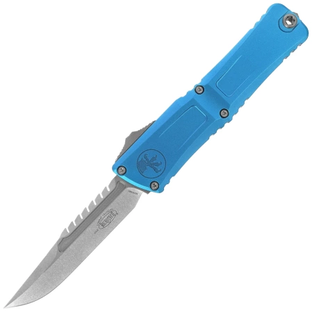 Nóż automatyczny OTF Microtech Combat Troodon Gen III Interceptor Signature Blue Aluminum, Stonewashed M390MK by Tony Marfione (1217-10BLS)