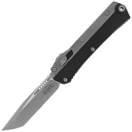 Microtech Glykon T/E OTF Knife Black Aluminum / Apocalyptic Titanium, Apocalyptic M390 by Tony and Sean Marfione (185-10AP)