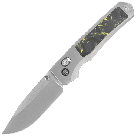 Nóż składany Remette RT-Aurora Gray Titanium/Carbon Fiber, Manual Fine Grinding Satin/Pearlescent M390 (AURA-Y)