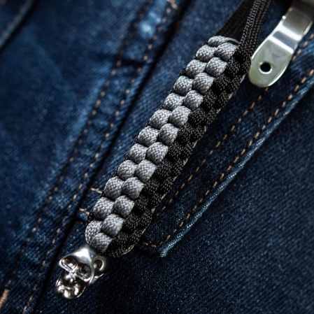 M-Tac knife lanyard Cuboid Skull Black/Grey paracord (TMLCS-BKGR)