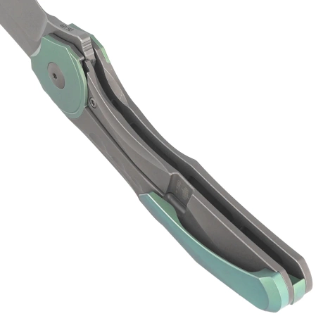 Bestech Excentric Knife Gray Titanium, Dark Bead Blasted/Stonewashed M390 by Kombou and TNT Knives (BT2412C)