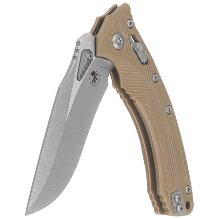 Nóż składany Microtech Amphibian Ram-Lok S/E Tan Fluted G10, Stonewashed M390MK by Tony Marfione (137RL-10FLGTTA)