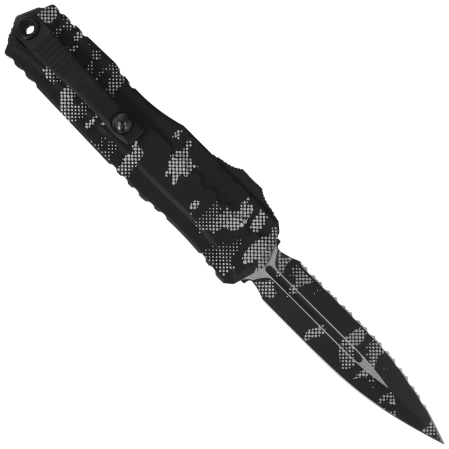 Nóż automatyczny OTF Microtech Cypher II D/E Pixel Camo Aluminium, Pixel Camo F/S M390MK by Deryk Munroe and Tony Marfione (1242-3PXC)