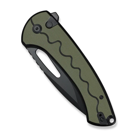 Sencut Squiggy Knife Black / Green G10, Black 9Cr18MoV (S24082A-2)