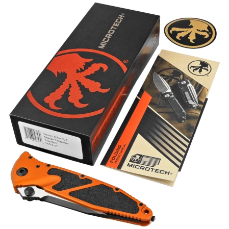 Microtech Socom Elite S/E-M Knife Orange Tangerine Aluminum, Black M390MK by Tony Marfione (160-1OT)