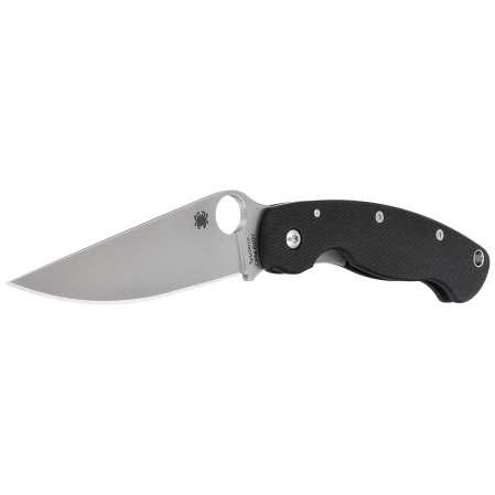 Spyderco Military Model G-10 Black PlainEdge Knife (C36GPE)