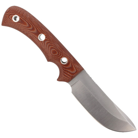 Muela Aborigen-12C Brown Canvas Micarta Knife, Satin X50CrMoV15 by Maykol Garcia