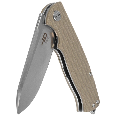 Nóż składany Bestech Grampus Beige G10, Stonewashed/Satin D2 (BG02C)