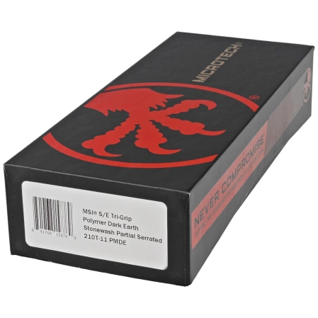 Microtech MSI S/E Knife Dark Earth Tri-Grip Polymer, Stonewashed P/S M390MK by Tony Marfione (210T-11PMDE)