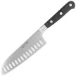 Nóż kuchenny MAM Santoku Granton Edge Black Polimer, Polished X30Cr13 (66903)