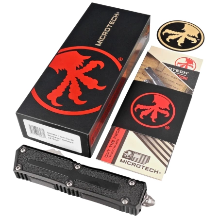 Nóż automatyczny OTF Microtech Scarab II Gen III S/E Black Aluminium, Stonewashed M390MK by Tony Marfione (1278-10)