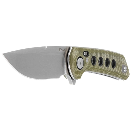 Reate PL-XF-3 Knife Green Micarta/Black G10 Inlay, Stonewashed Nitro-V