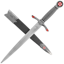Sztylet templariuszy Decor Habitat Templar Dagger Black/Silver ABS, Satin (S0302)