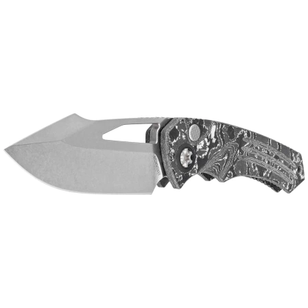 Heretic Knife Pariah Manual White Camo Carbon Fiber, Stonewashed MagnaCut by Tony Marfione Jr.