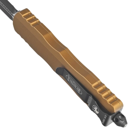 Nóż automatyczny OTF Microtech Dirac Delta D/E Tan Aluminium, Black M390 by Tony Marfione (227-1TA)