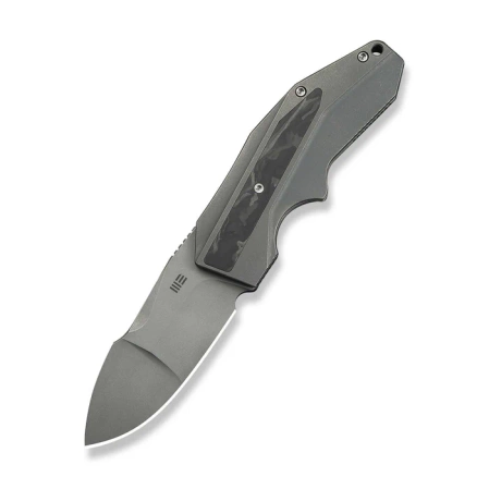 Nóż składany WeKnife Coral SLT Gray Titanium/Marble Carbon Fiber, Gray Stonewashed 20CV by Gustavo T. Cecchini (WE24044-2)