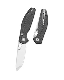 Nóż składany Bestechman Angry Owl Black G10 w/ Carbon Fiber Pattern, Satin/Stonewashed D2 by Keanu Alfaro (BMK12F-1)
