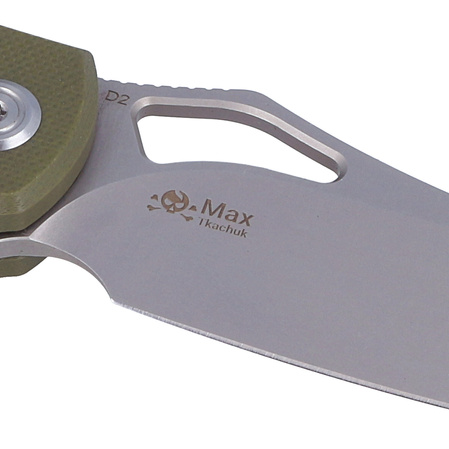 Kubey Knife Drake, Green G10, Bead Blasted D2 by Maksim Tkaczuk (KU310C)