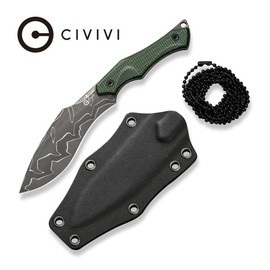 Nóż Civivi Vaquita II Green Canvas Micarta, Damascus by Nate Matlack (C047C-DS2)