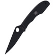 Spyderco Grasshopper Black / Black Blade Plain Knife (C138BKP)