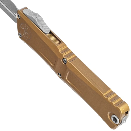 Nóż automatyczny OTF Microtech Combat Troodon Gen III D/E Tan Aluminium, Apocalyptic M390MK by Tony Marfione (1142-10APTA)