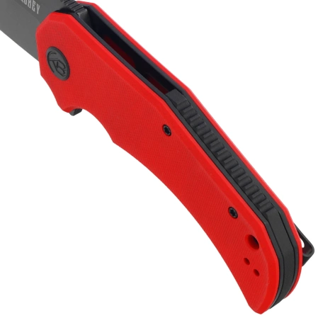 Nóż składany Kubey Bravo One Drop Point Red G10, Blackwashed AUS-10 by Mikkel Willumsen (KU319E)