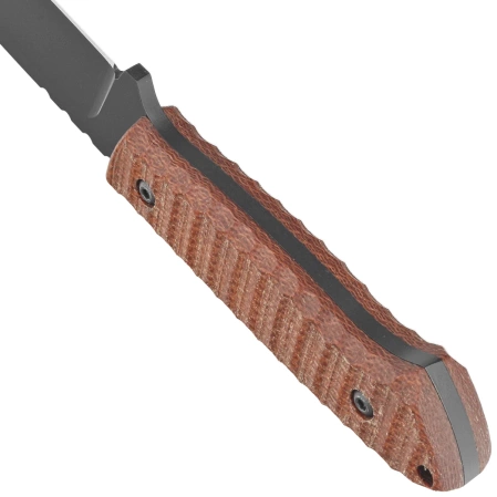 Za-Pas Ultra Outdoor Brown Toxic Micarta, Black Cerakote NMV Knife