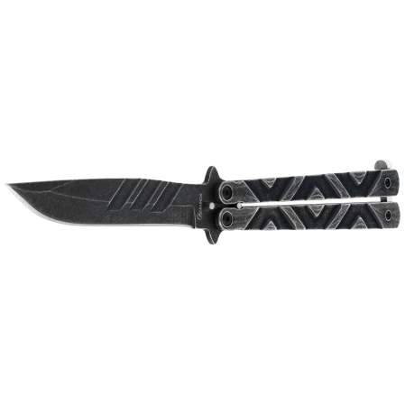 Nóż składany motylek Martinez Albainox Balisong Gray Stone Steel, Gray Stonewashed 3Cr13MoV (02105)
