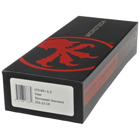 Nóż automatyczny OTF Microtech UTX-85 S/E Natural Clear Aluminium, Stonewashed M390 (231-10 CR)