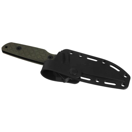 Spartan Blades Alala Green Canvas Micarta, Black Powder 1095 Cro-Van by Curtis Iovito (SBSL004BKGR)