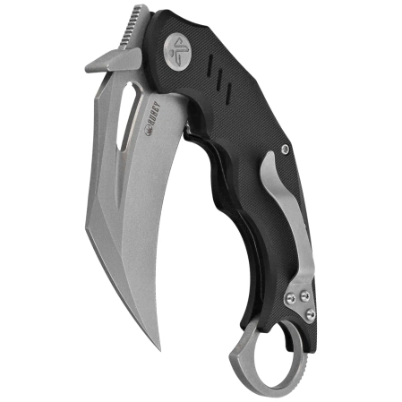 Nóż składany Kubey Wrath Black G10, Beadblasted 14C26N by MUZI Design (KU261A)