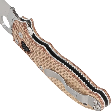 Spyderco Manix 2 Brown Canvas Micarta, Satin CPM Cru-Wear by Eric Glesser (C101MPCW2)